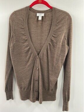 Ann Taylor loft women’s small brown cardigan button up 086